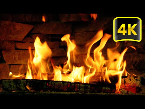 🔥 Fireplace Burning Ambience with Crackling Fire Sounds 🔥 Fireplace 4K for Sleep, Relaxation, Study