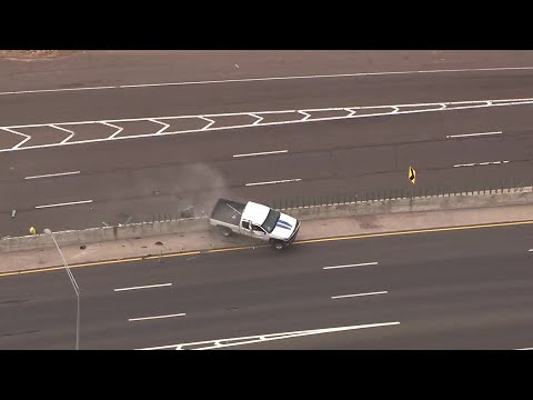 Truck flips during police chase