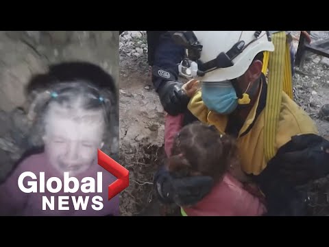 &quot;I'm here, it's ok!&quot;: Emotional moment rescuers save little girl trapped in well in Aleppo