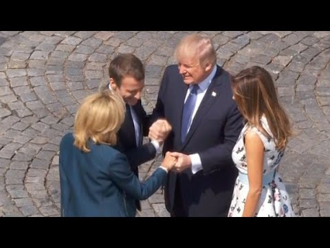 Trump's never-ending handshake with Macron