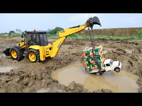 Bolero Pickup Accident Biggest Deep Pit Pulling Out JCB | ParleG Loading | Mahindra Tractor | CS Toy