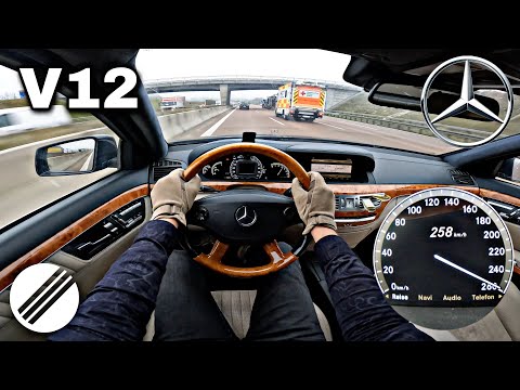 Mercedes-Benz S600 L V12 W221 TOP SPEED DRIVE ON GERMAN AUTOBAHN 🏎