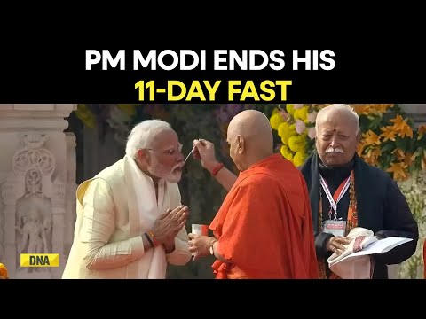 PM Narendra Modi Breaks 11-Day Fast After Ram temple &lsquo;Pran Pratishtha&rsquo; Ritual