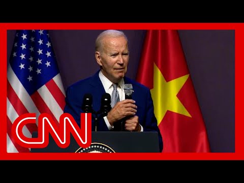 See the moment Biden press conference ends abruptly in Vietnam