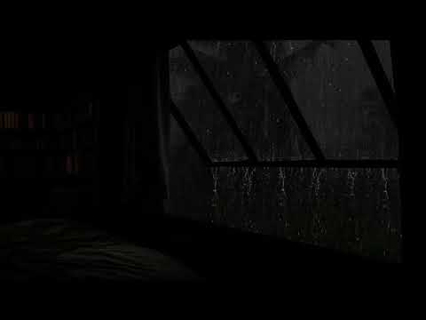 Rain Sleep ASMR ☔ Night in the Bedroom | Heavy Rain &amp; Thunder outside the Door🪟Relaxing Rain