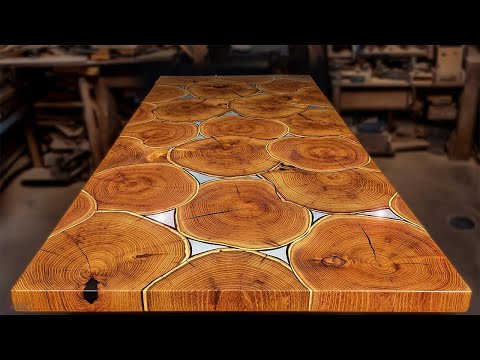 Big Table made from an Old Tree and Steel