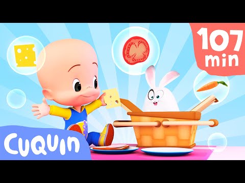 Bubble picnic 🥪🥕 Learn about food and colors with Cuquin | Educational videos for children