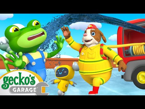 Frozen Firetruck Fracas! | Gecko's Garage | Buster and Friends | Kids Cartoons