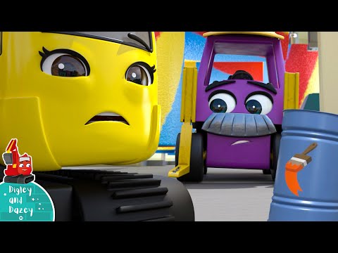 A Car Wash - The Paint Problem! - Construction Cartoons for Kids | Digley and Dazey