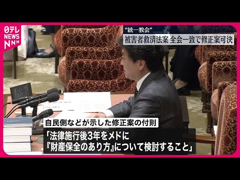 【&ldquo;統一教会&rdquo;被害者救済法案】全会一致で可決  衆院法務委