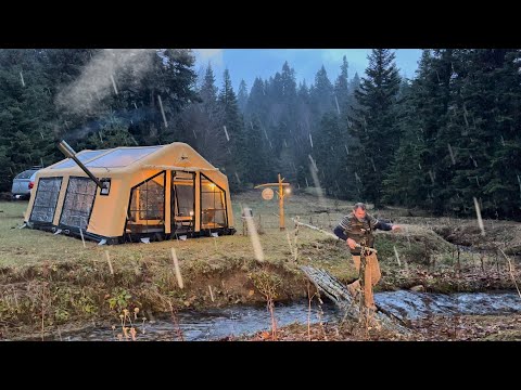 CAMPING BY THE RIVERSIDE WITH OUR 2 ROOM TENT