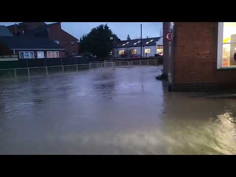 Flooding in the centre of Fleckney