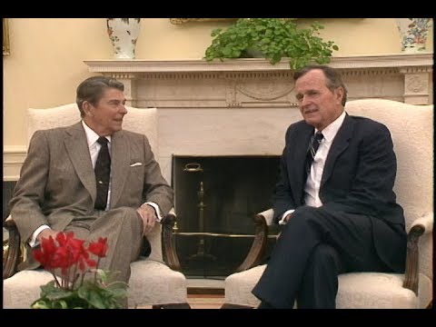 President Reagan Greets President-Elect George Bush at White House on November 9, 1988