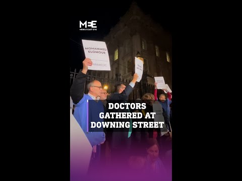 Medical professionals gathered at Downing Street to urge for a ceasefire