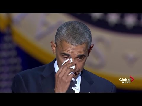 Obama tears up while speaking about wife, daughters during farewell speech