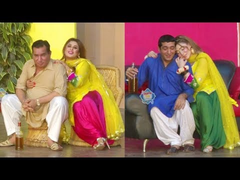 Zafri Khan and Nasir Chinyoti with Khushboo Stage Drama Guddi Udaie Jaa Comedy Clip 2019