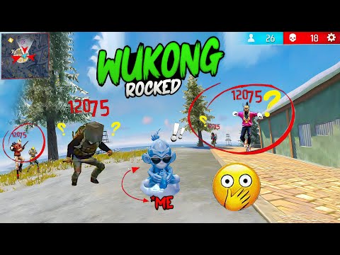 Wukong vs Pro players 🤬 Op 1 Vs 4 Gameplay 😱 Free Fire