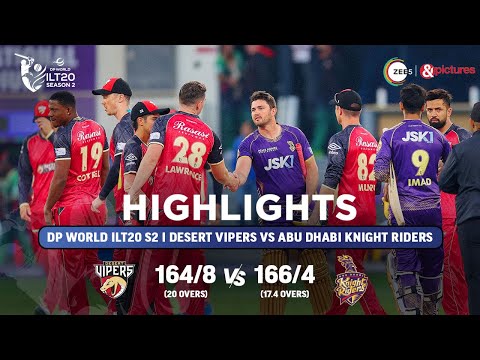 ILT20 S2 | English - HIGHLIGHTS | Desert Vipers V/S Abu Dhabi Knight Riders - T20 Cricket | 21st Jan