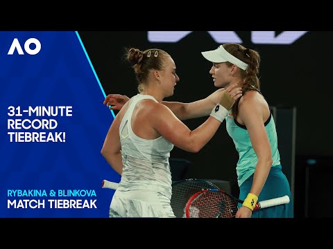 The Longest Singles Tiebreak in Grand Slam History! | Rybakina v Blinkova | Australian Open 2024