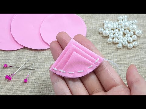 Very Easy Flower Craft Idea with Fabric - Hand Embroidery Designs - Amazing Trick - Sewing Hack -DIY