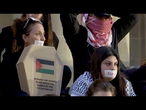 Protesters stage sit in near French embassy in Beirut over Israel's offensive in Gaza