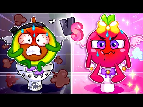 The Poo Poo Song 🚽 Black VS Pink Potty 🖤💗 Nursery Rhymes Cartoons for Kids by Pit and Penny