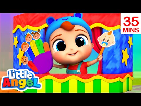 Finger Family Class Room Puppets | + More!  Little Angel Kids Songs &amp; Nursery Rhymes