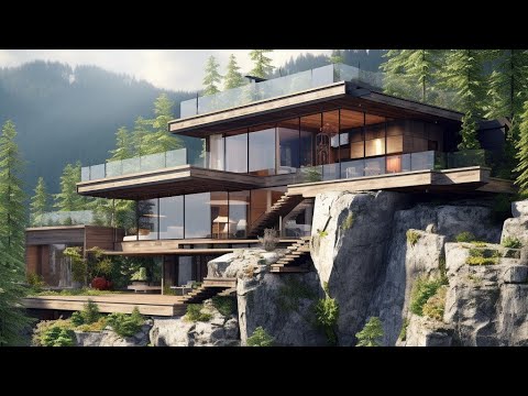 Modern houses on the cliffs