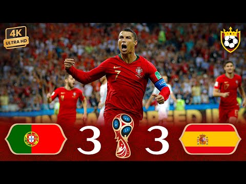 Highlights - &quot;Portugal (3-3) Spain&quot; 🔥 ● Ronaldo hat-trick 💥🤯 ❯ World Cup 🇷🇺 Russia [2018] 🌍 | 6K