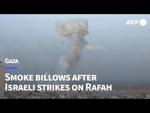 Smoke billows after Israeli strikes on Rafah and Khan Yunis | AFP