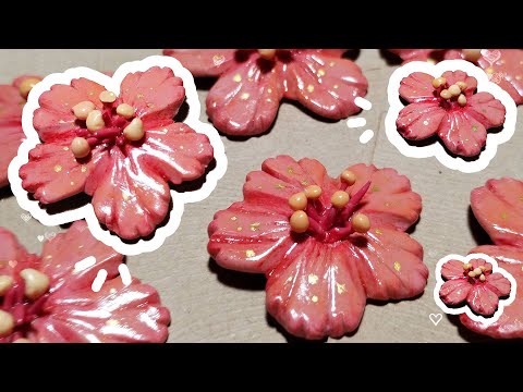 Sakura flowers with polymer! #polymerclay #handmade #clay