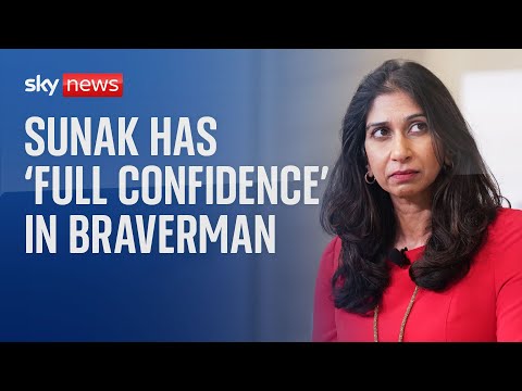 PM has 'full confidence' in Suella Braverman after article, No 10 says