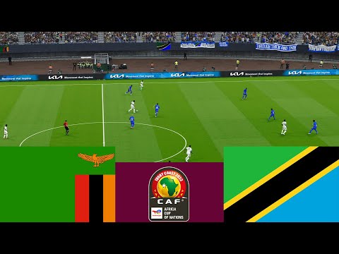 Zambia 1 vs 1 Tanzania . CAF 2024 match highlights - Video game simulation PES 2021