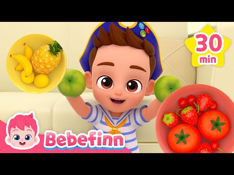 🍎🍕 Food Songs | Play for Kids Eating | Bebefinn Nursery Rhymes Compilation