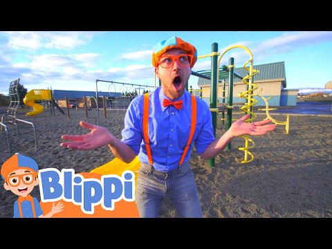 Blippi Visits Outdoor Play Park | Kids Fun &amp; Educational Cartoons | Moonbug Play and Learn