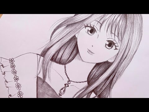 Easy anime drawing || How to draw Anime girl - step by step || Pencil Sketch for beginners