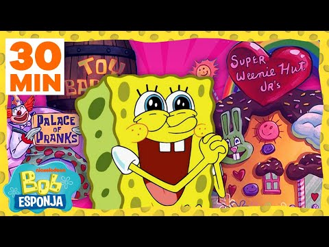 &iexcl;Treinta minutos de los mejores negocios de Fondo de Bikini! | Bob Esponja en Espa&ntilde;ol