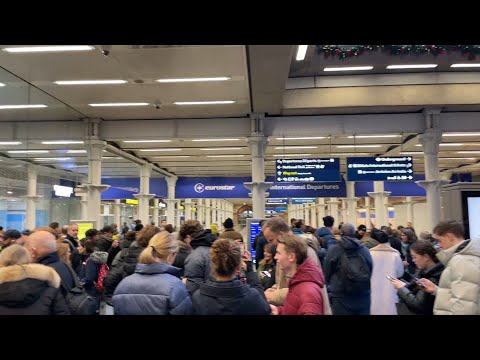 Large crowd waits at London's St Pancras after Eurostar cancellations | AFP