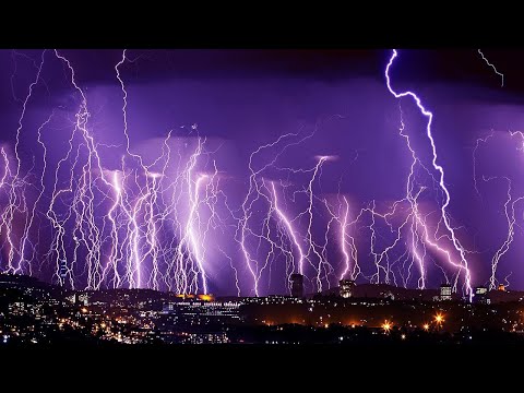 Heavy Stormy Night with Torrential Rainstorm &amp; Power Thunder ⚡ Thunderstorm Sounds for Sleeping