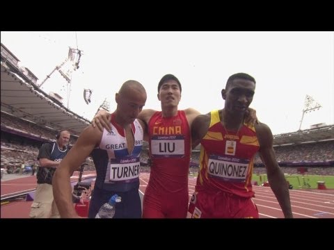 Merritt, Shubenkov, Richardson &amp; Robles 110m Hurdles Heats - London 2012 Olympics