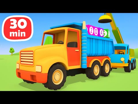 Car cartoon for kids &amp; full episodes cartoon compilation - Learn numbers with street vehicles.