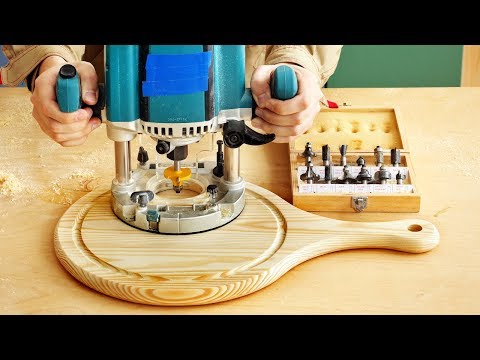 Фрезерование разделочной доски и паза по кругу, milling round groove in a cutting board