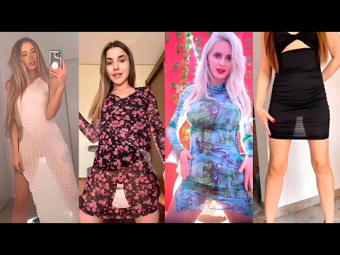 😱Transparent Dress Challenge😱[4K] Girls Without Underwear #33