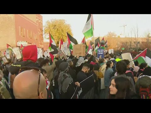 Pro-Palestinian group protests Biden visit to Chicago, demands cease-fire in war