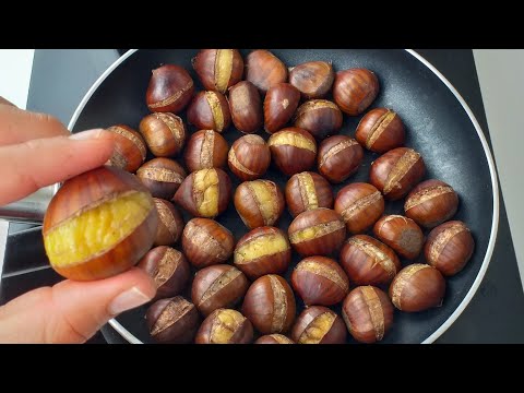 The chestnuts are ready in just a few minutes in the pan, in an easy and fast way