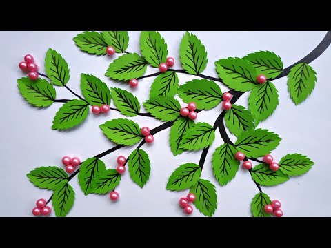 How to Make Berry Branch with Paper || Membuat Karya Seni Aplikasi Pohon Berry dari Kertas Origami