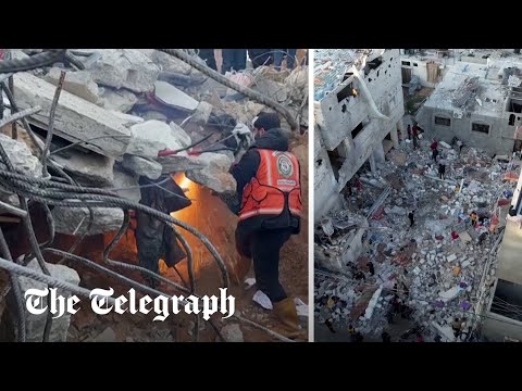 Israel-Gaza: Palestinians search for survivors and dig through rubble following bombardment