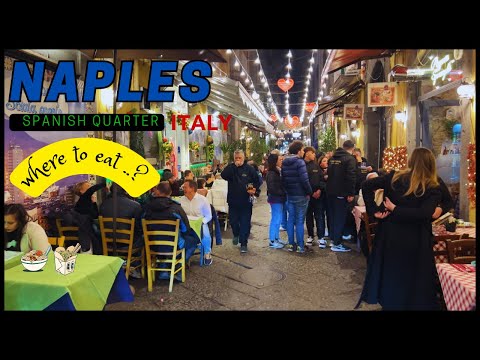 Naples, Italy Late Night Walking Tour - 4K 60fps - with Captions