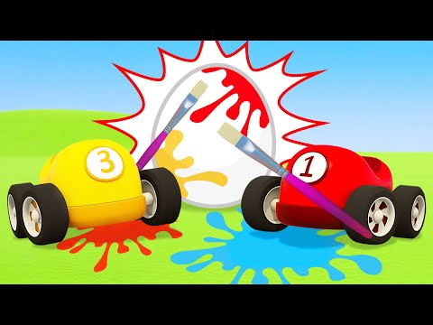 Racing cars for kids &amp; surprise eggs. Full episodes of Helper Cars cartoons for kids.