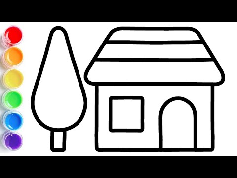 How to draw House and Tree for Kids &amp; Toddlers | Step by Step ||